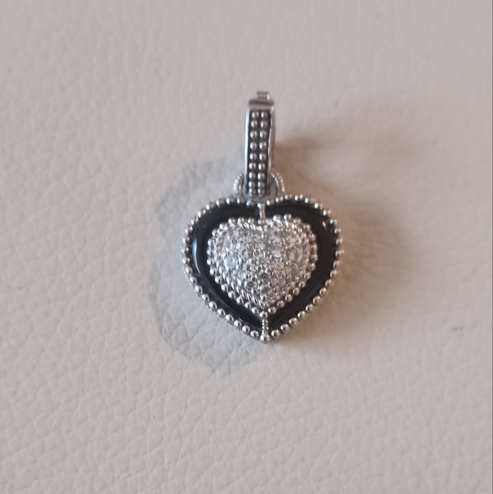 Judith Ripka Silver Onyx Heart Enhancer